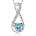Aquamarine Necklace Infinity Pendant