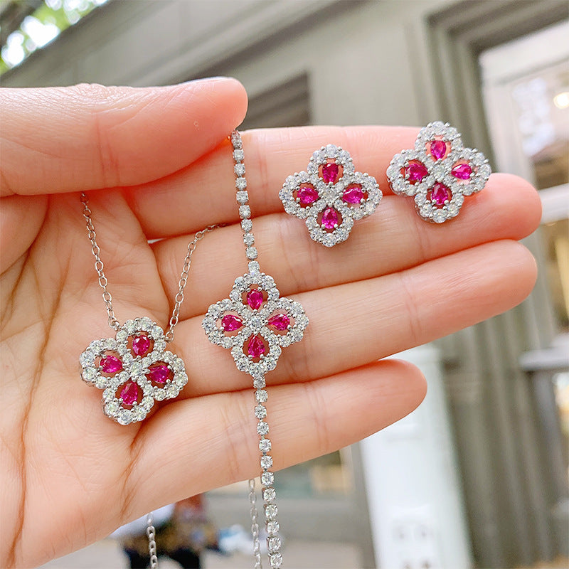 Ruby Square Jewelry Set