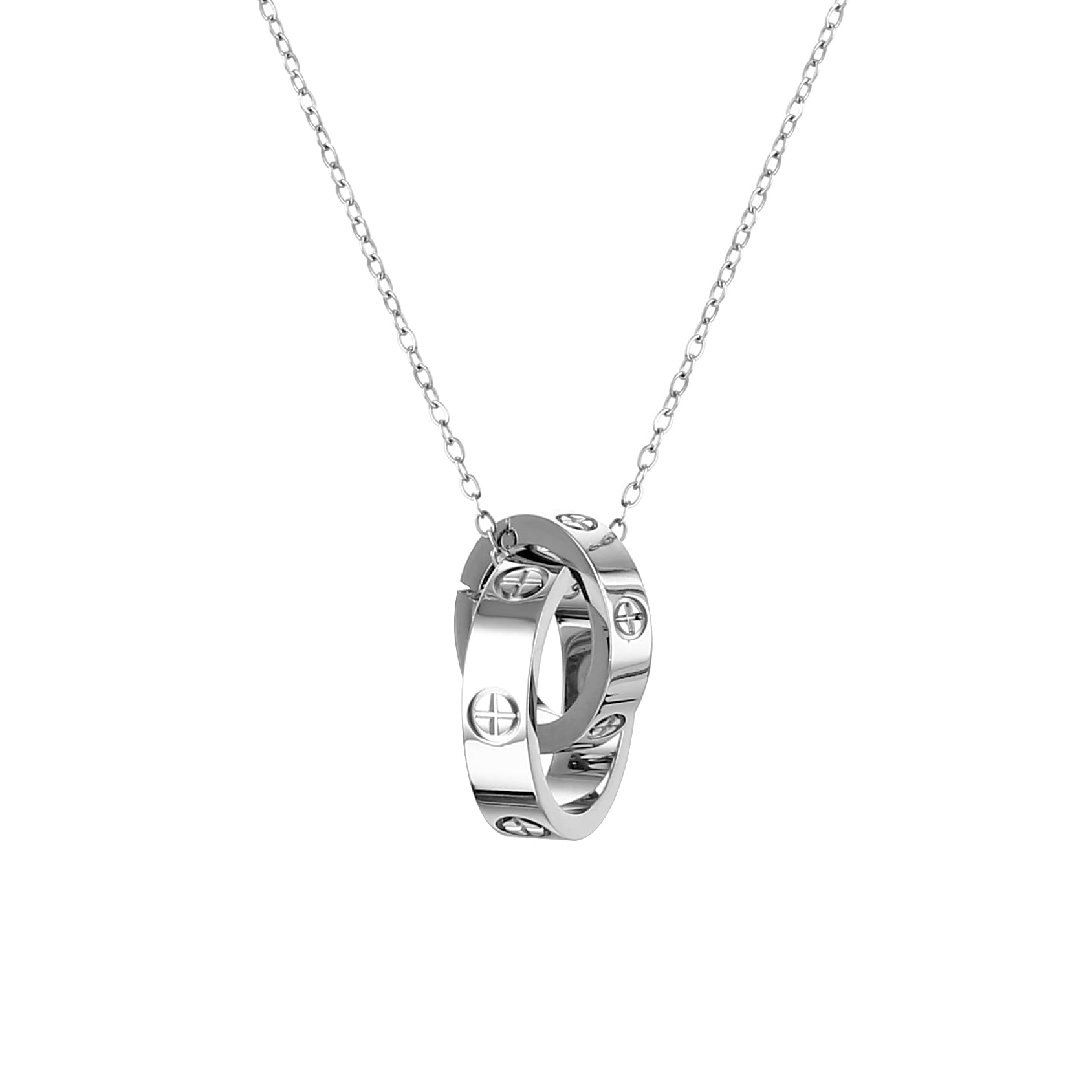 18K Gold Plated Interlocking Pendant Necklace