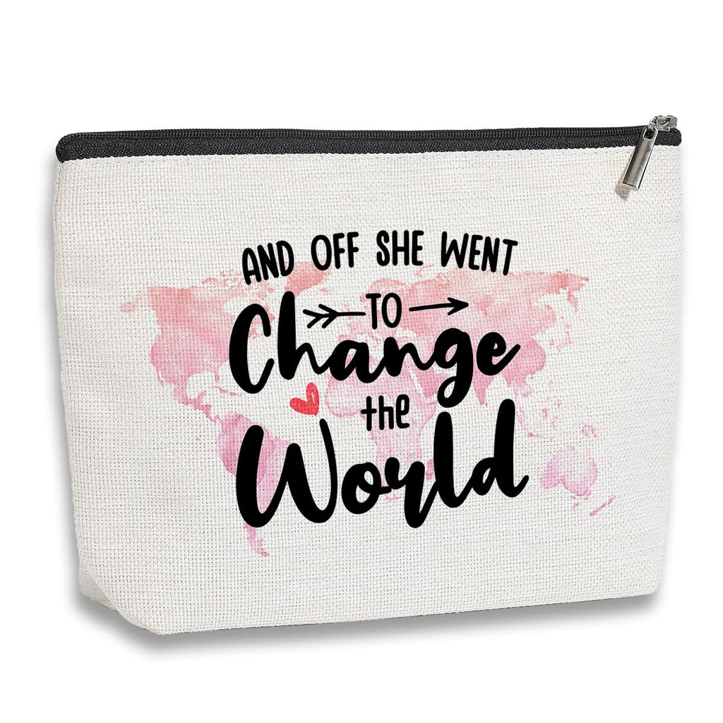 Graduation Gift for Women World Map Makeup Bag