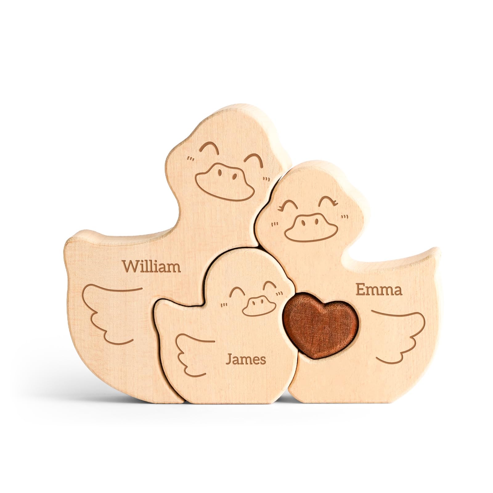 Customized Wooden Family Puzzle Cute Ducks