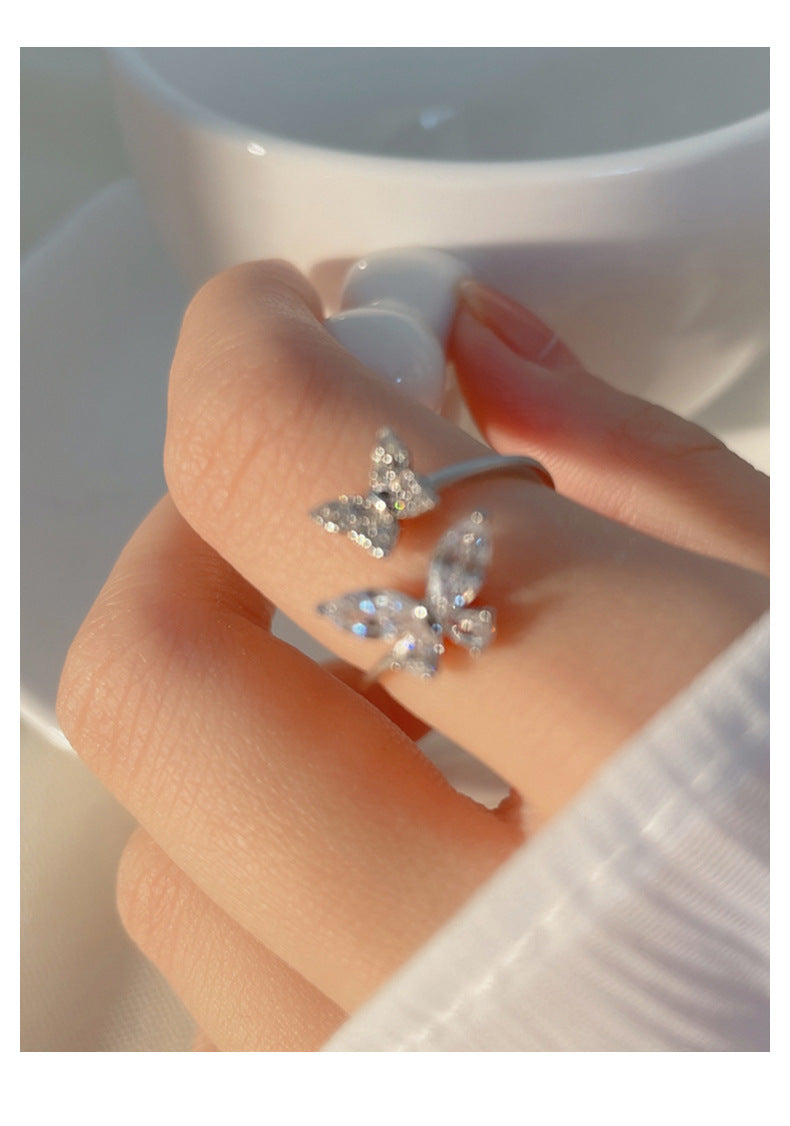 Sterling Silver Butterfly Ring for Women