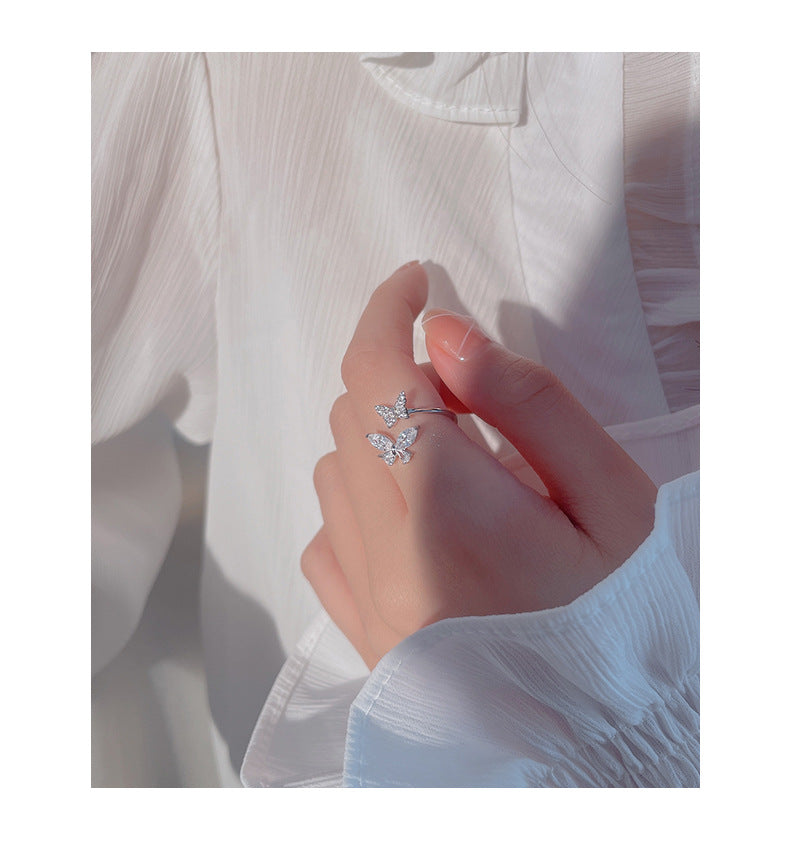 Sterling Silver Butterfly Ring for Women
