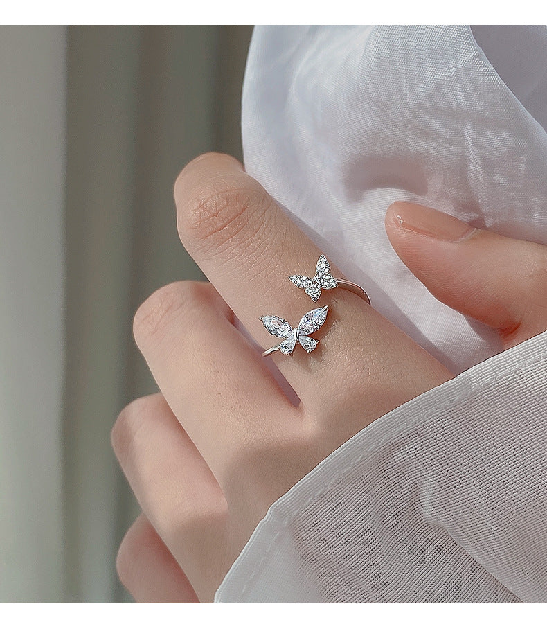 Sterling Silver Butterfly Ring for Women