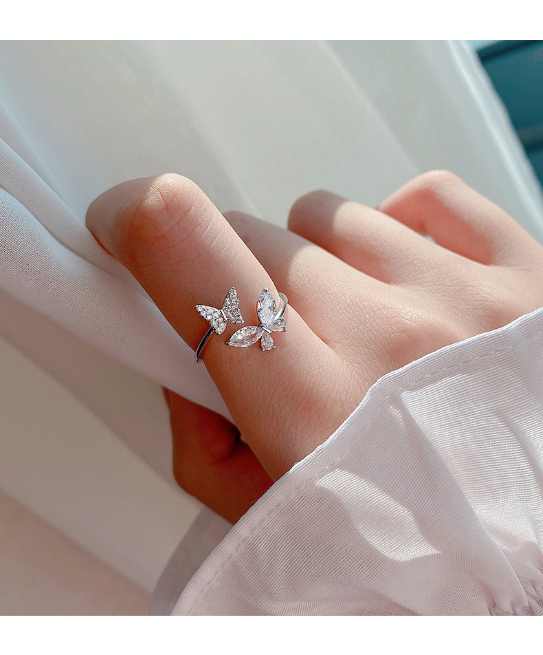 Sterling Silver Butterfly Ring for Women