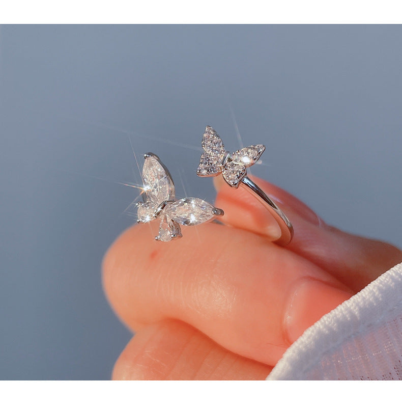 Sterling Silver Butterfly Ring for Women