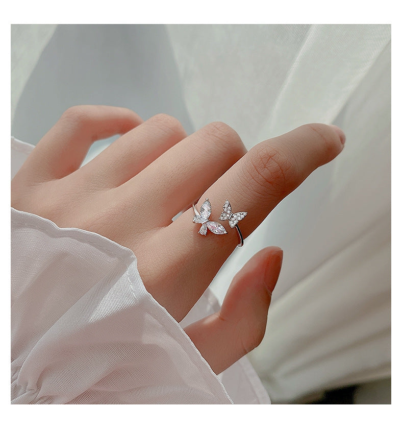 Sterling Silver Butterfly Ring for Women