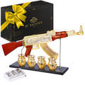 Deluxe Golden Decanter Set - Includes Glasses & Ice Cubes
