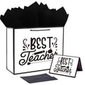 Elegant Teacher Gift Bag Set 12.6" - Black & White