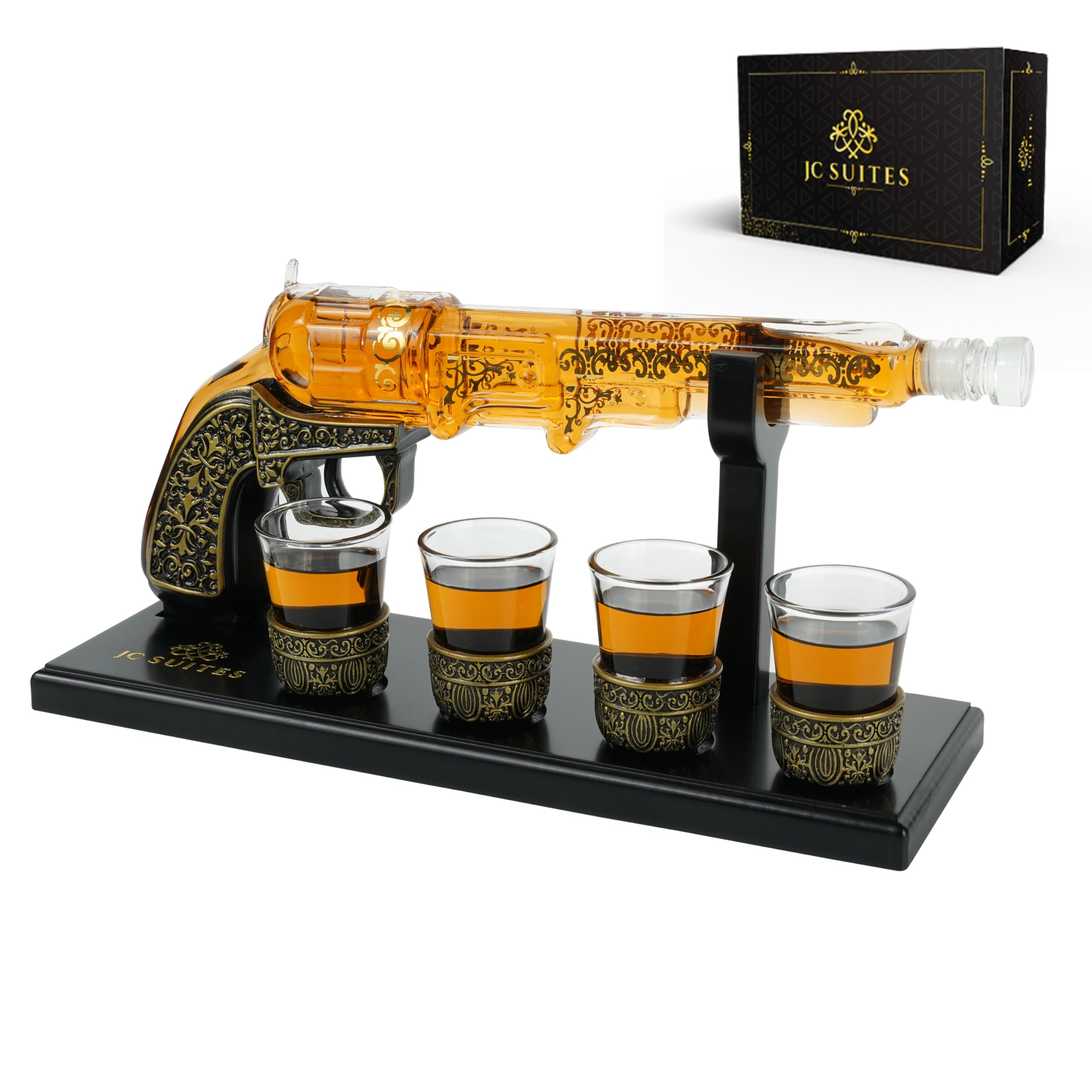 Elegant Gun Whiskey Decanter & Shot Glass Set