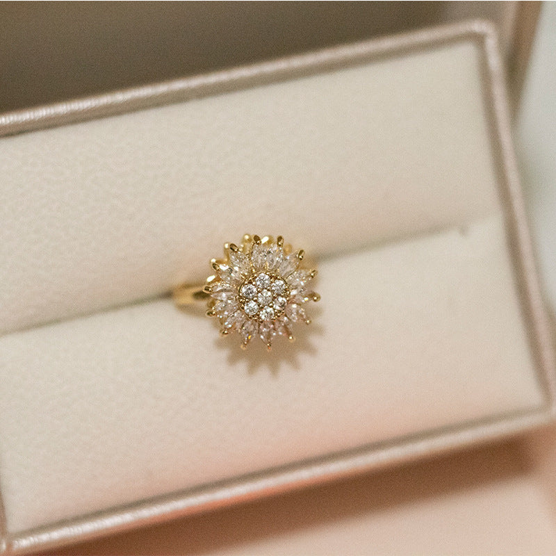 Sunflower Rotation Ring for Anxiety Relief