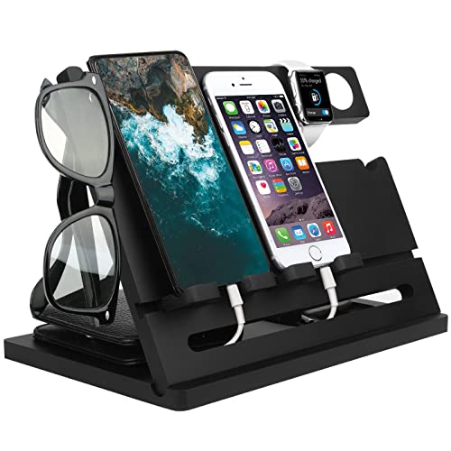Bamboo Dual Phone and Watch Dock - Eco-Friendly Organizer